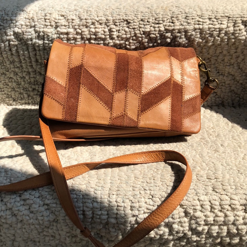 Lucky Brand Leather and Suede Crossbody Bag
